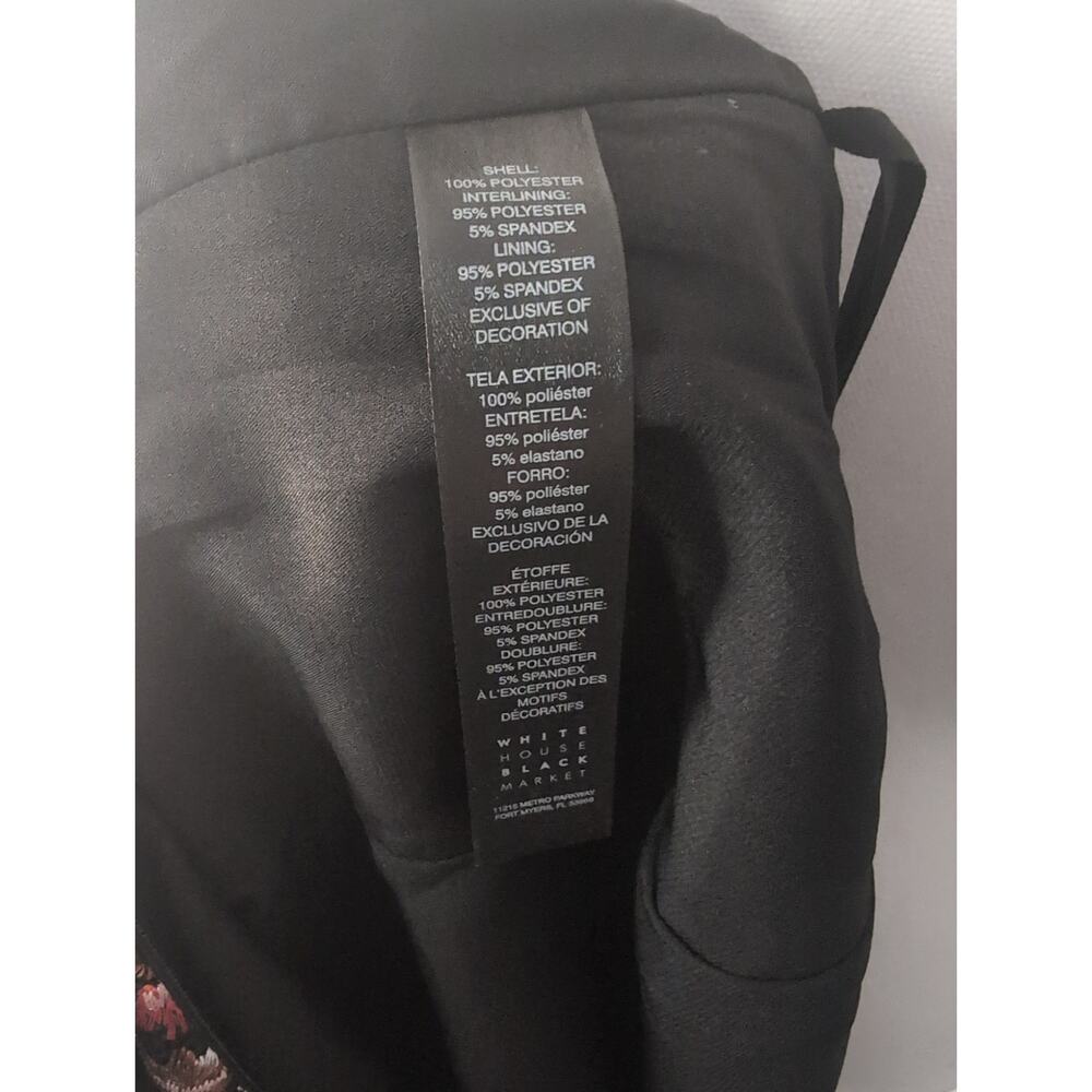 Whitehouse Black Market floral embroidery boho sleeveless black dress 8 - Picture 7 of 8